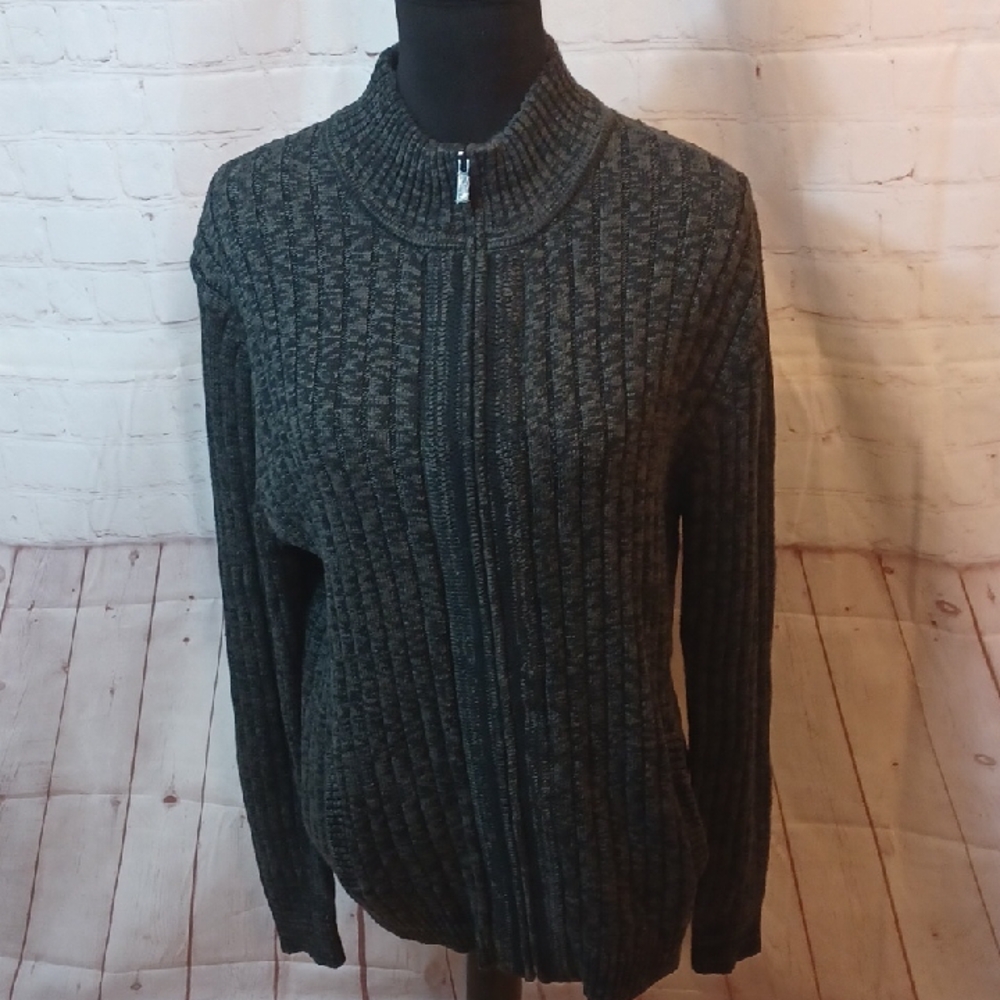 Pioneer  Camp Women's Ribbed  Warm Zip-Up Cardigan -Pockets L New